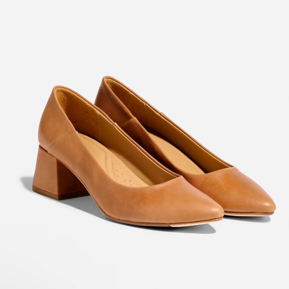 Nisolo Fiorela leather go to mid heel Carmel - Picture 1 of 15